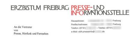 Bild des Briefkopfs der Erzbischöflichen Presse- und Informationsstelle 1999
