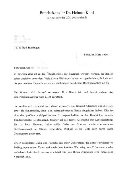 Quelle: EAF Schreiben aus dem Jahr 1996 vom damaligen Bundeskanzler Helmut Kohl