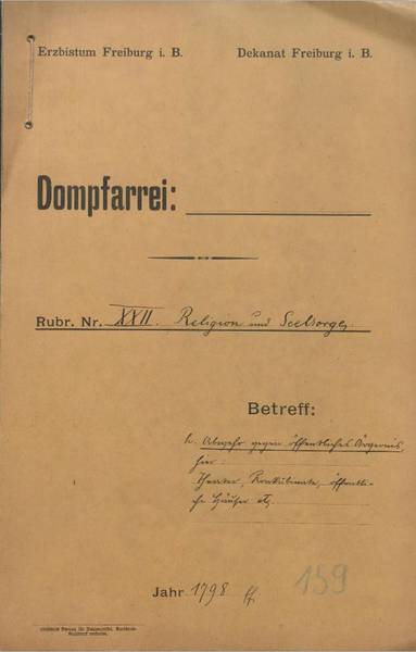 EAF, PfA Freiburg-Dompfarrei 159, Aktendeckel